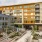 Exterior rendering of the building and courtyard 