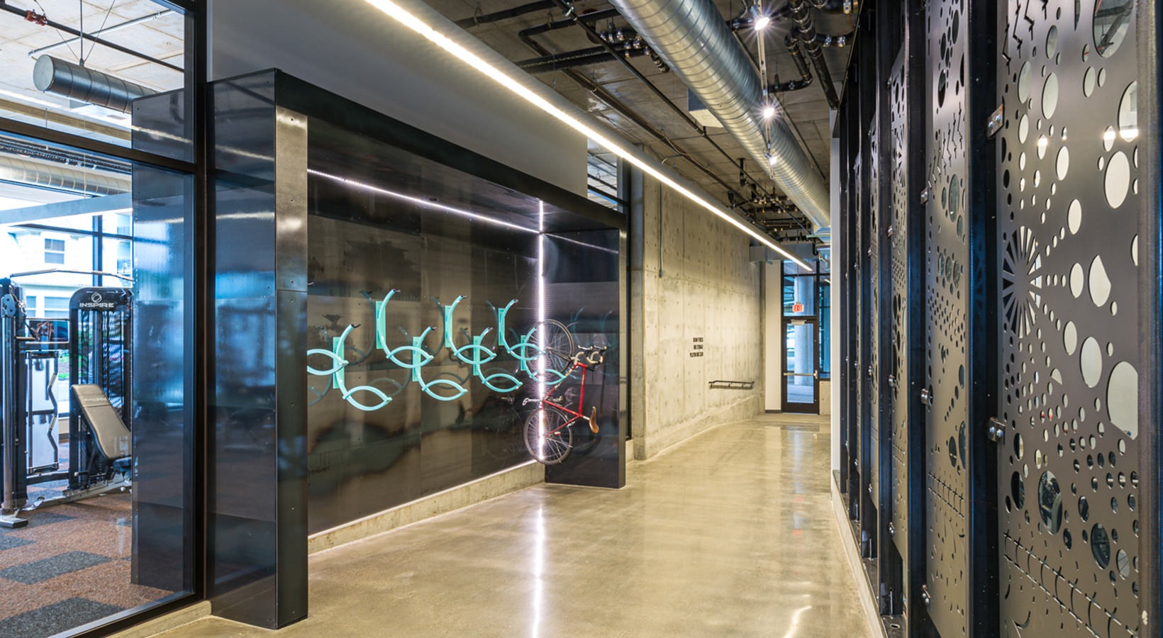 One of several places to hang your bike at Peloton One of several places to hang your bike at Peloton