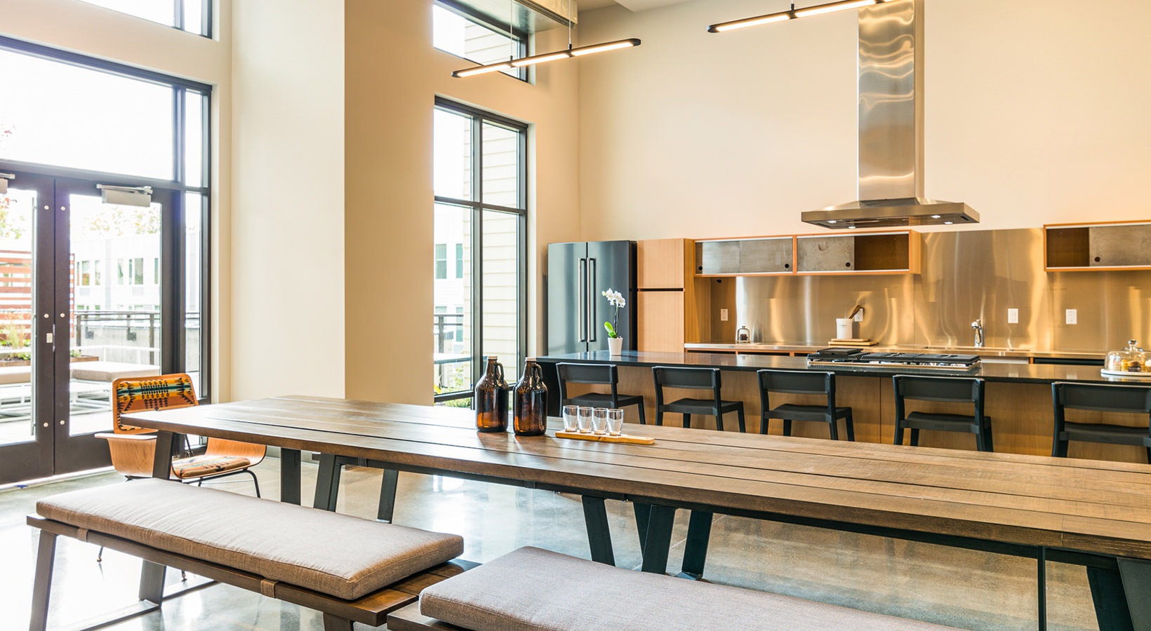 Shared spaces at Peloton are designed to build community Shared spaces at Peloton are designed to build community